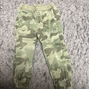 Green Camouflage Jogger Sweatpants with Elasticated Cuffs